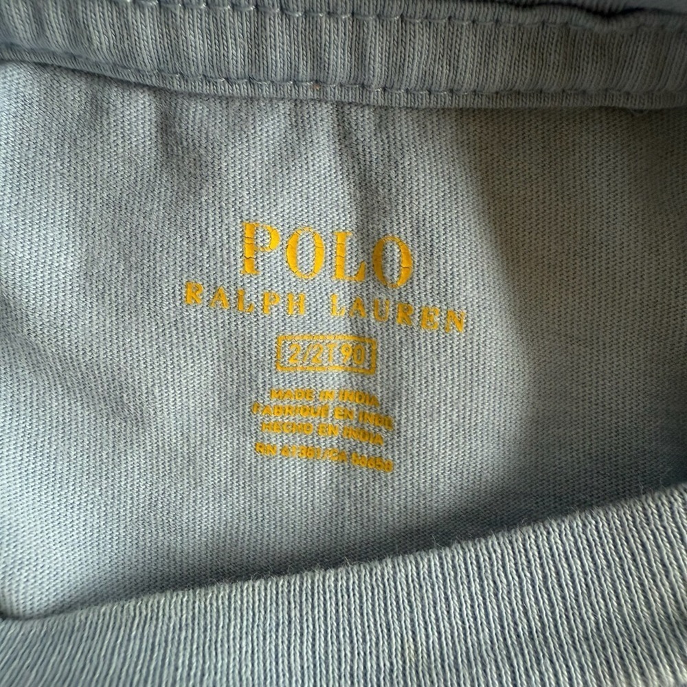 Polo Ralph Lauren Long Sleeve T-Shirt Blue Pony Logo Kids 2T - Picture 5 of 6